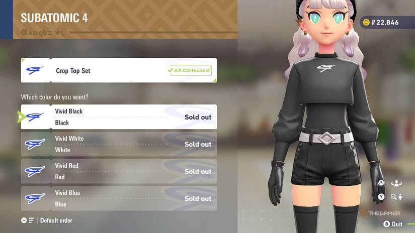 Crop Top Set at SUBATOMIC 4 In Pokemon Legends: Z-A.