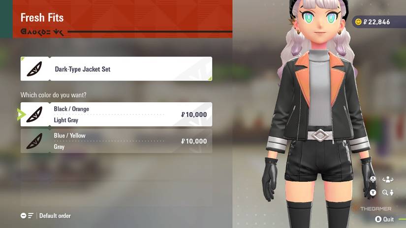 Dark-Type Jacket Set at Fresh Fits in Pokemon Legends: Z-A.