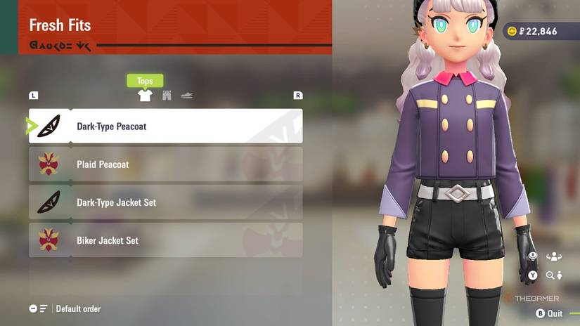 Dark-Type Peacoat at Fresh Fits in Pokemon Legends: Z-A.