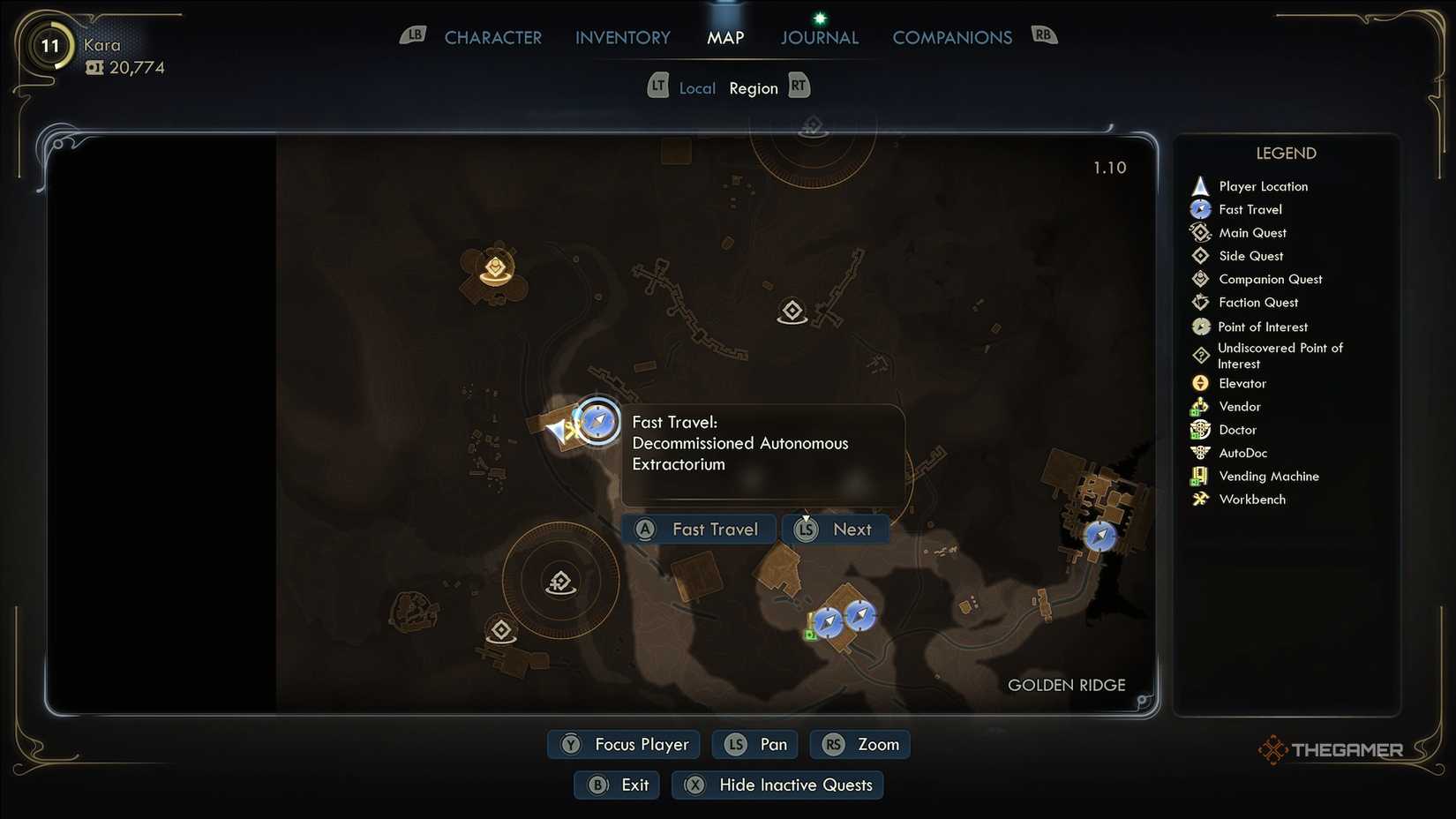 موقعیت مکانی نقشه Extractorium خودمختار از کار افتاده در The Outer Worlds 2.