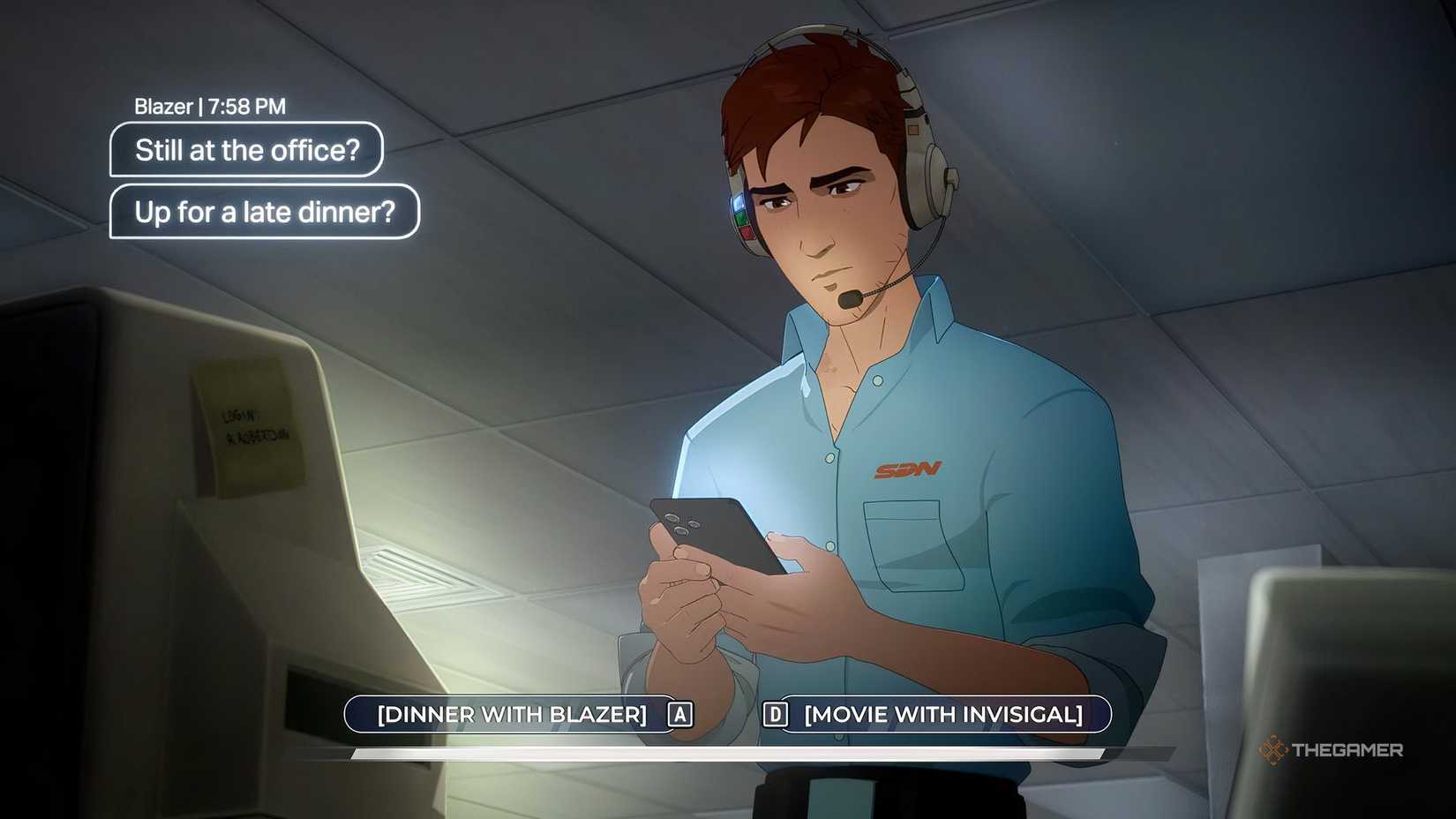 Dispatch Episode 4: Contemplating whether to go on a date with Invisi Girl and Blonde Blazer.