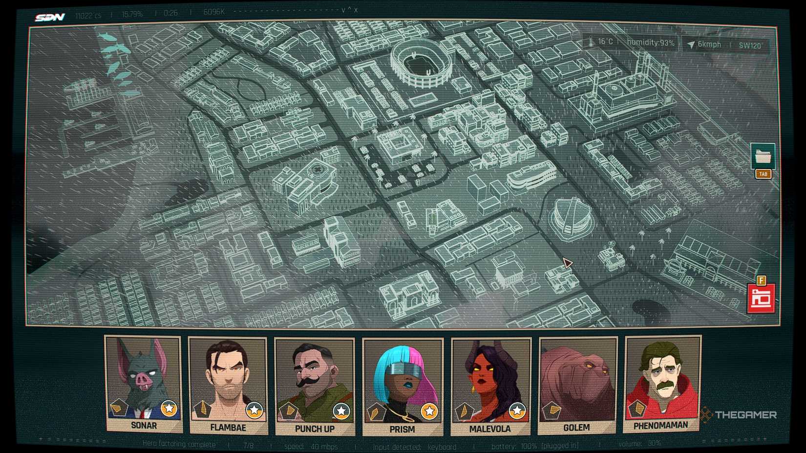 Dispatch display screen at work on a rainy day.