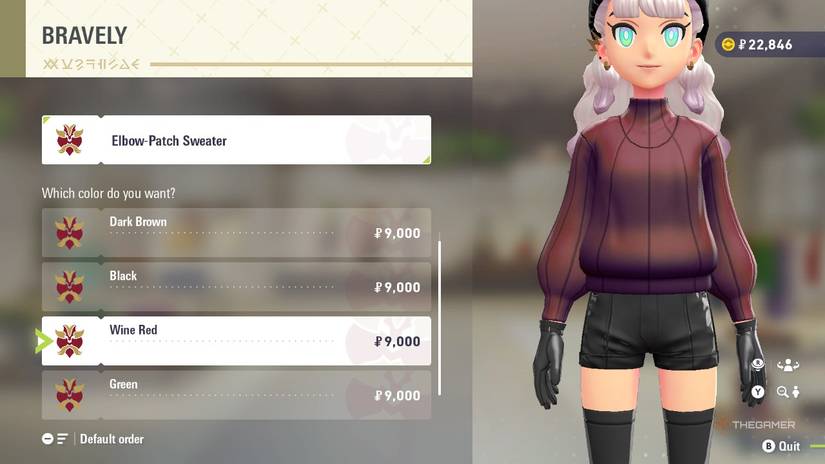 Elbow-Patch Sweater at BRAVELY in Pokemon Legends: Z-A.