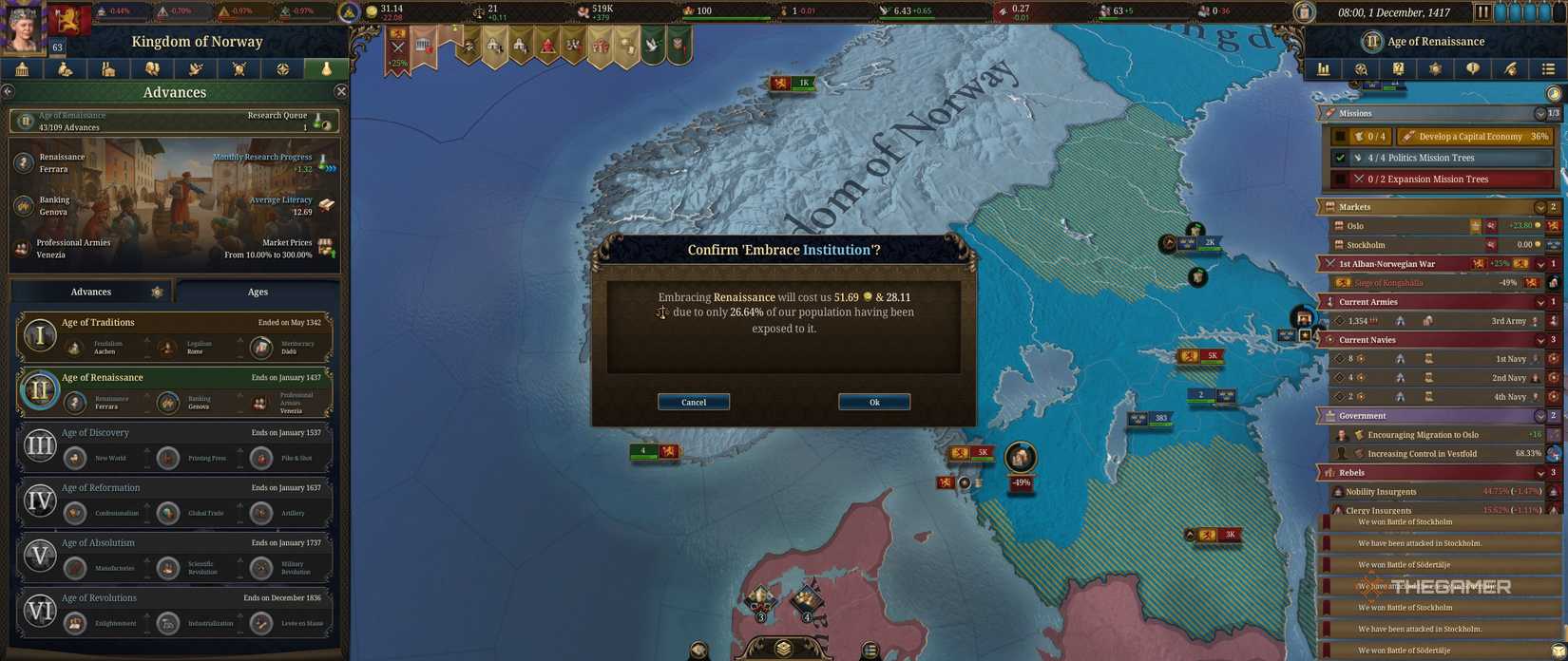 Embracing an Institution in Europa Universalis 5