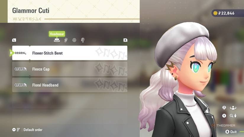 Flower-Stitch Beret at GLAMMOR Cuti in Pokemon Legends Z-A.