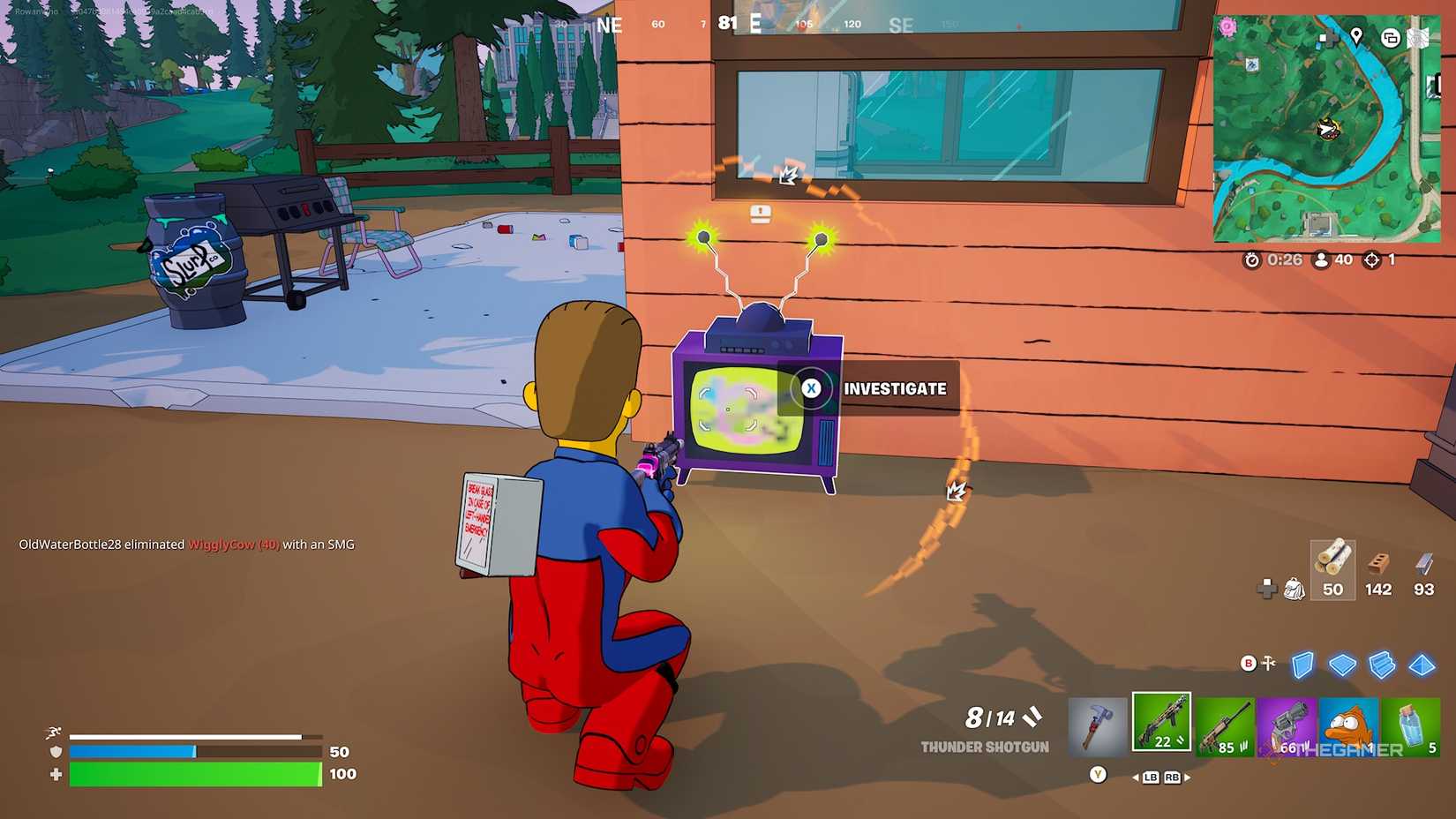 Fortnite's Ned Flanders and the TV set.