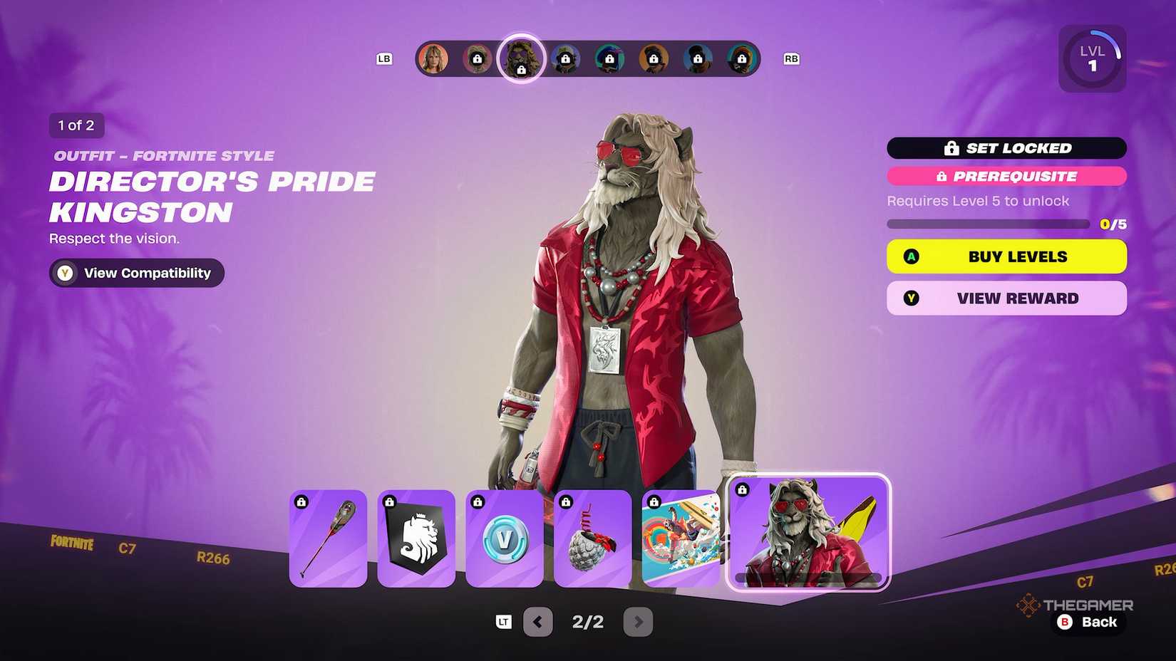 Fortnite Chapter 7 Season 1 Battle Pass rewards page.