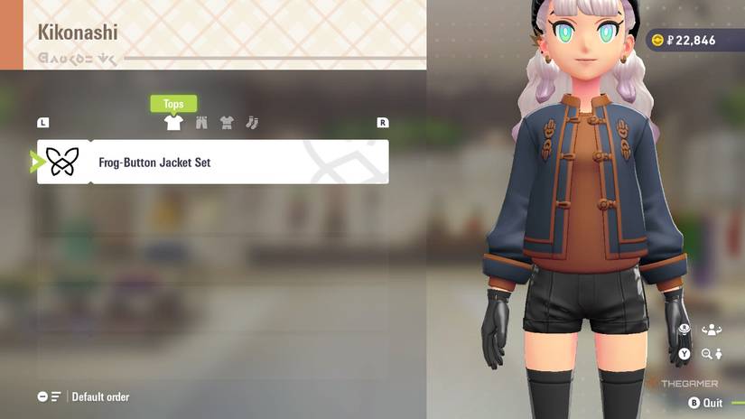 Frog-Button Jacket Set at Kikonashi in Pokemon Legends: Z-A.