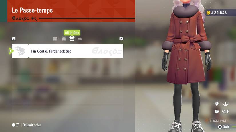 Fur Coat at Le Passe Temps in Pokemon Legends Z-A.