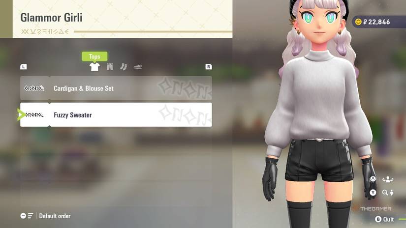 Fuzzy Sweater at Glammor Girli in Pokemon Legends: Z-A.