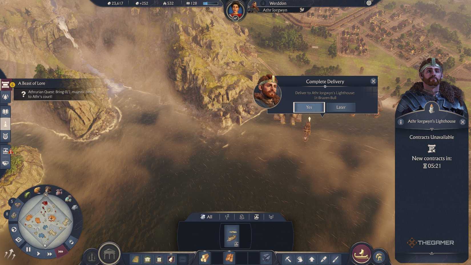 Giving the king a brazen bull in Anno 117.