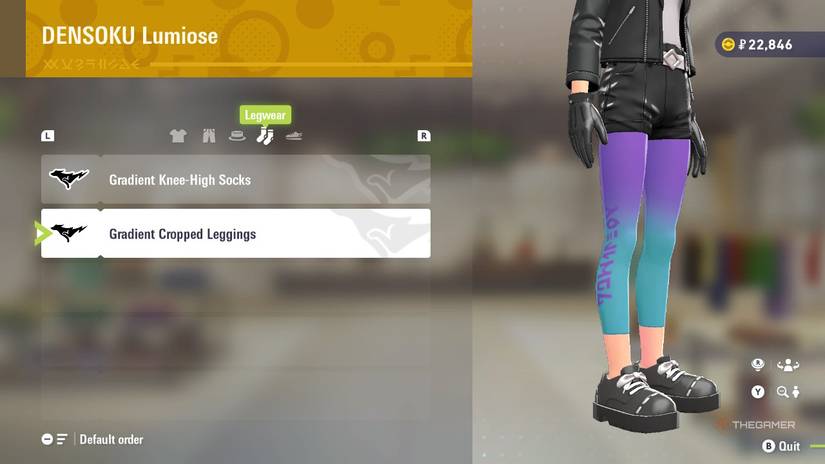 Gradient Cropped Leggings at DENSOKU Lumiose in Pokemon Legends: Z-A.