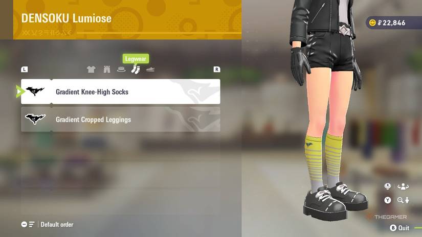 Gradient Knee-High Socks  at DENSOKU Lumiose in Pokemon Legends: Z-A.