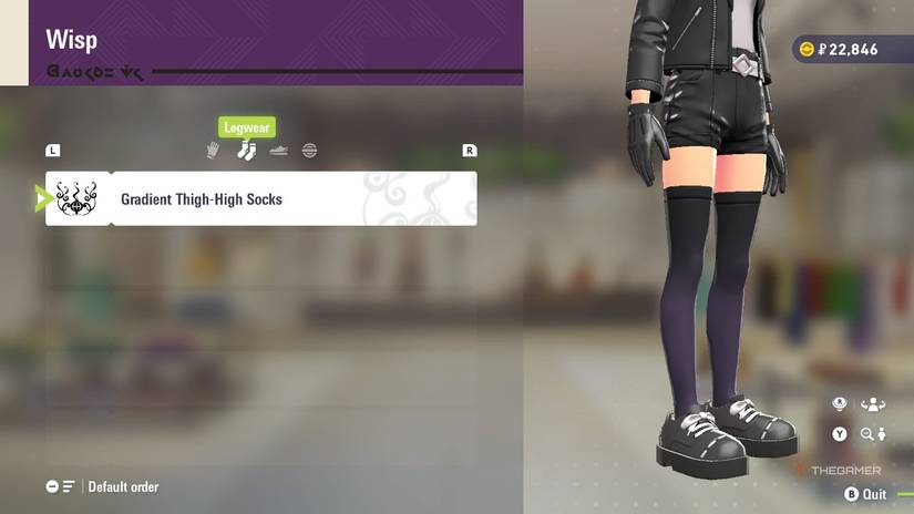 Gradient Thigh-High Socks at Wisp in Pokemon Legends: Z-A.
