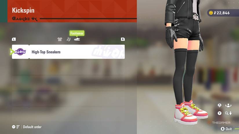 High-Top Sneakers at Kickspin in Pokemon Legends: Z-A.