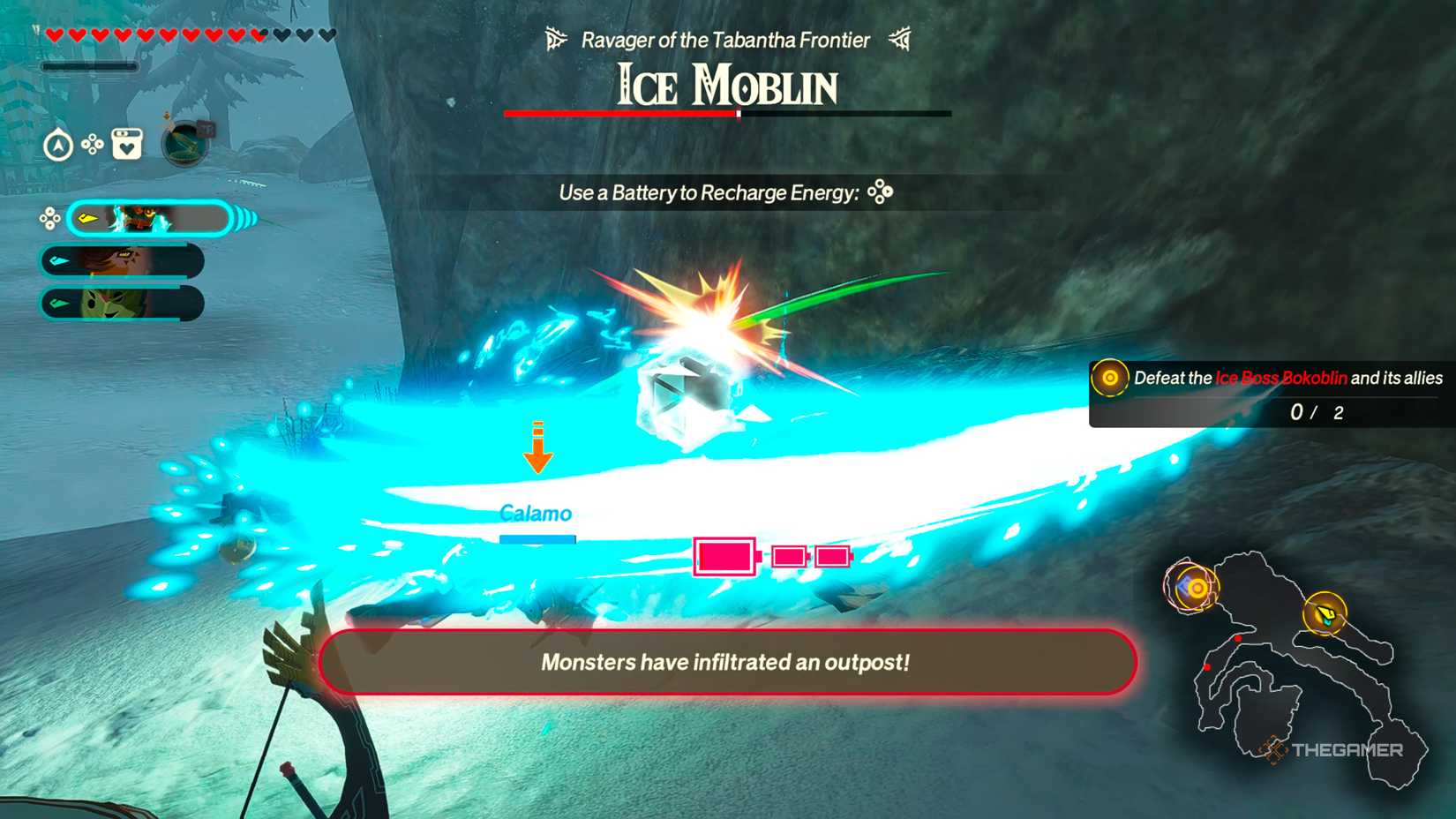 سازه اسرارآمیز باتری خود را هنگام استفاده از دستگاه Zonai در Hyrule Warriors: Age of Prisonment تخلیه می کند.