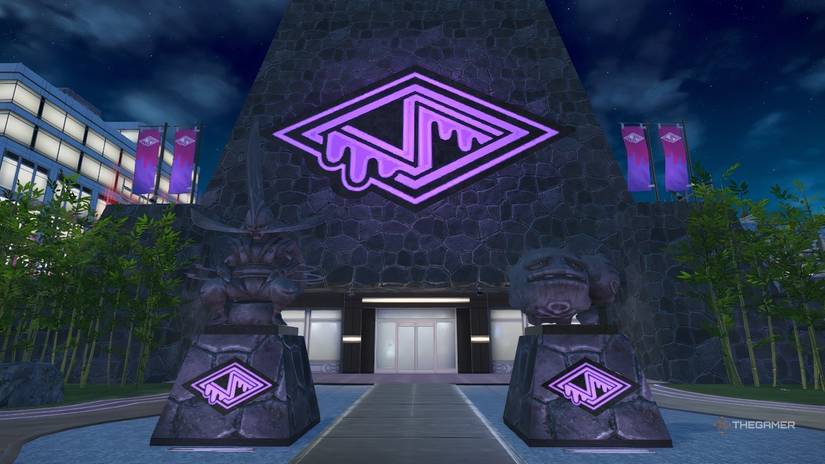 The front of the Rust Syndicate in Pokemon Legends: Z-A.