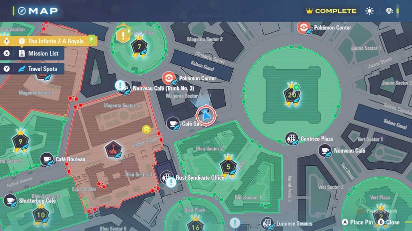 Map location of a berry stall in Pokemon Legends: Z-A.