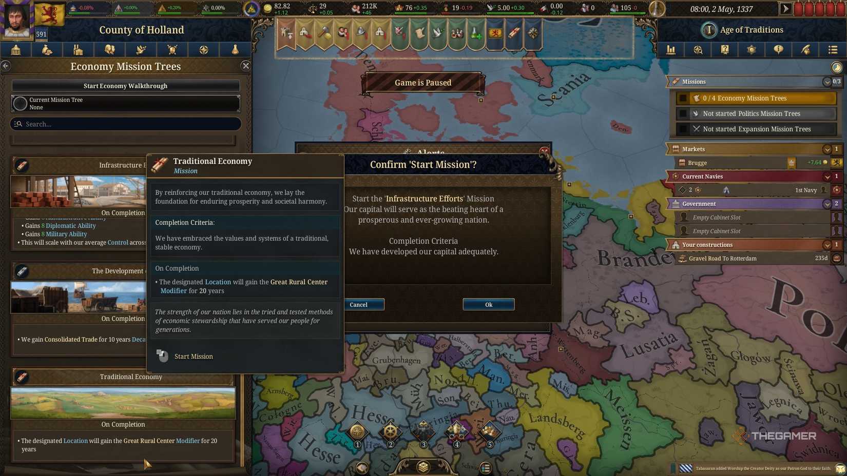 Information about a Traditional Economy for Holland in Europa Universalis 5.