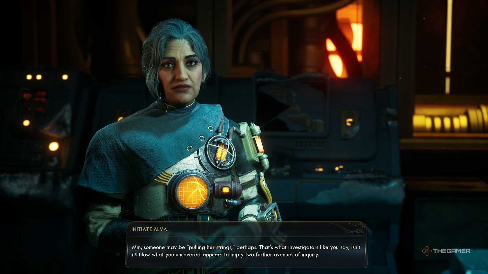 Start Alva talking about someone pulling Svobod's strings in The Outer Worlds 2.