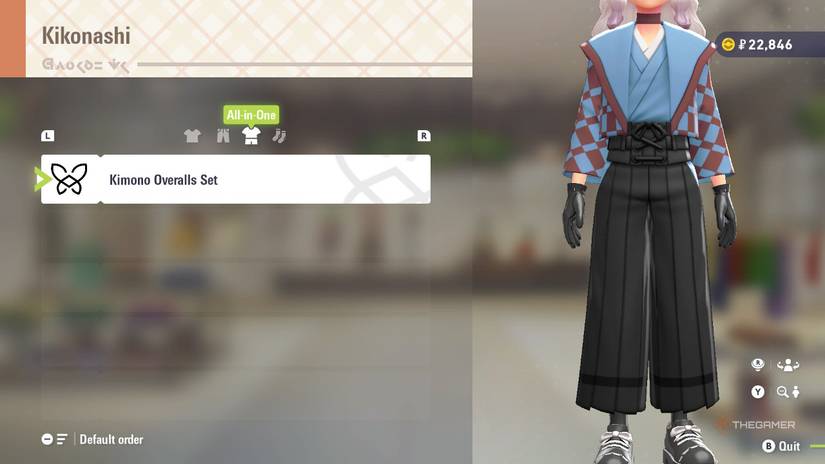 Kimono Overalls at Kikonashi in Pokemon Legends: Z-A.