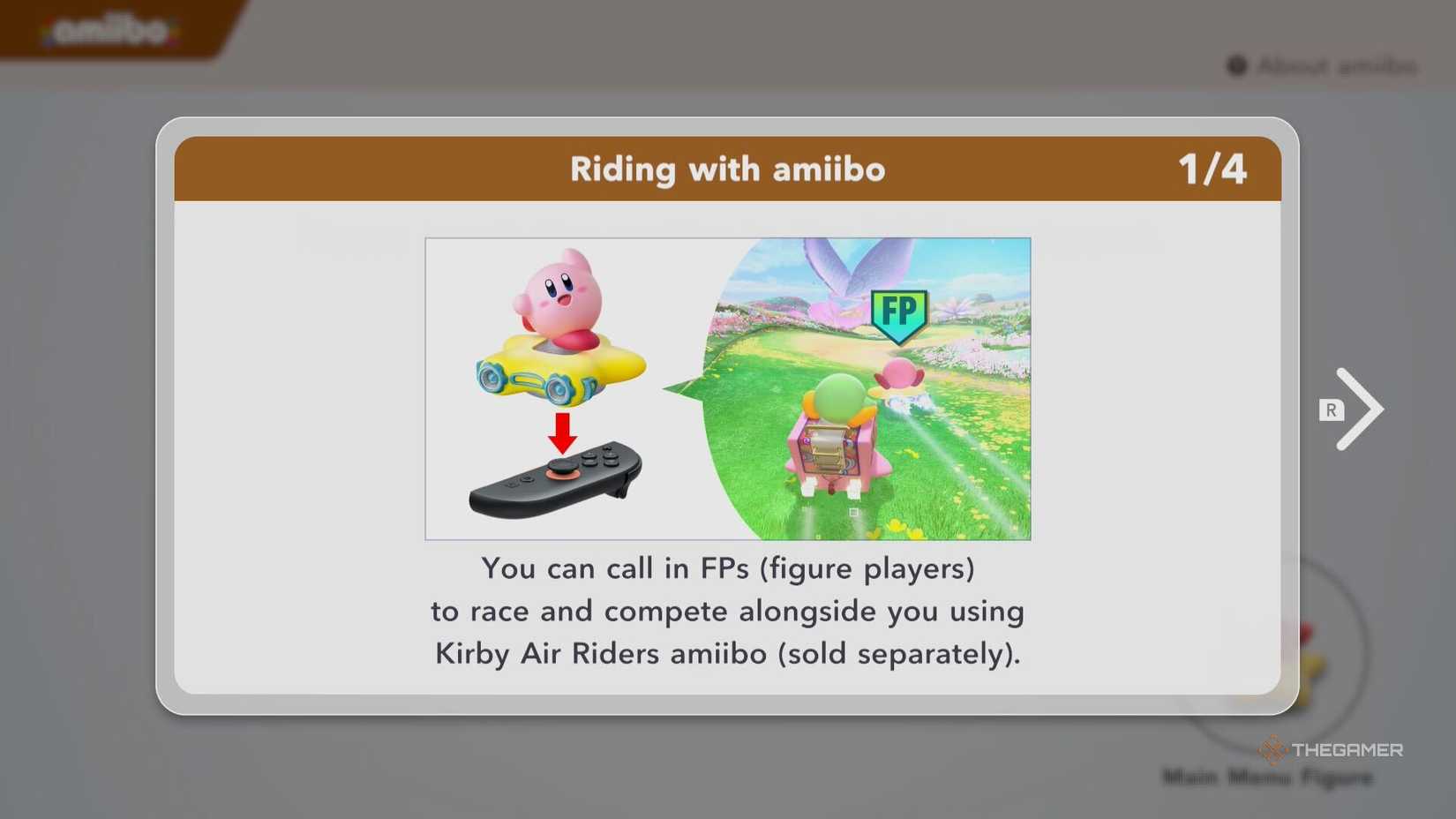 An explanation of how amiibo work in Kirby Air Riders.