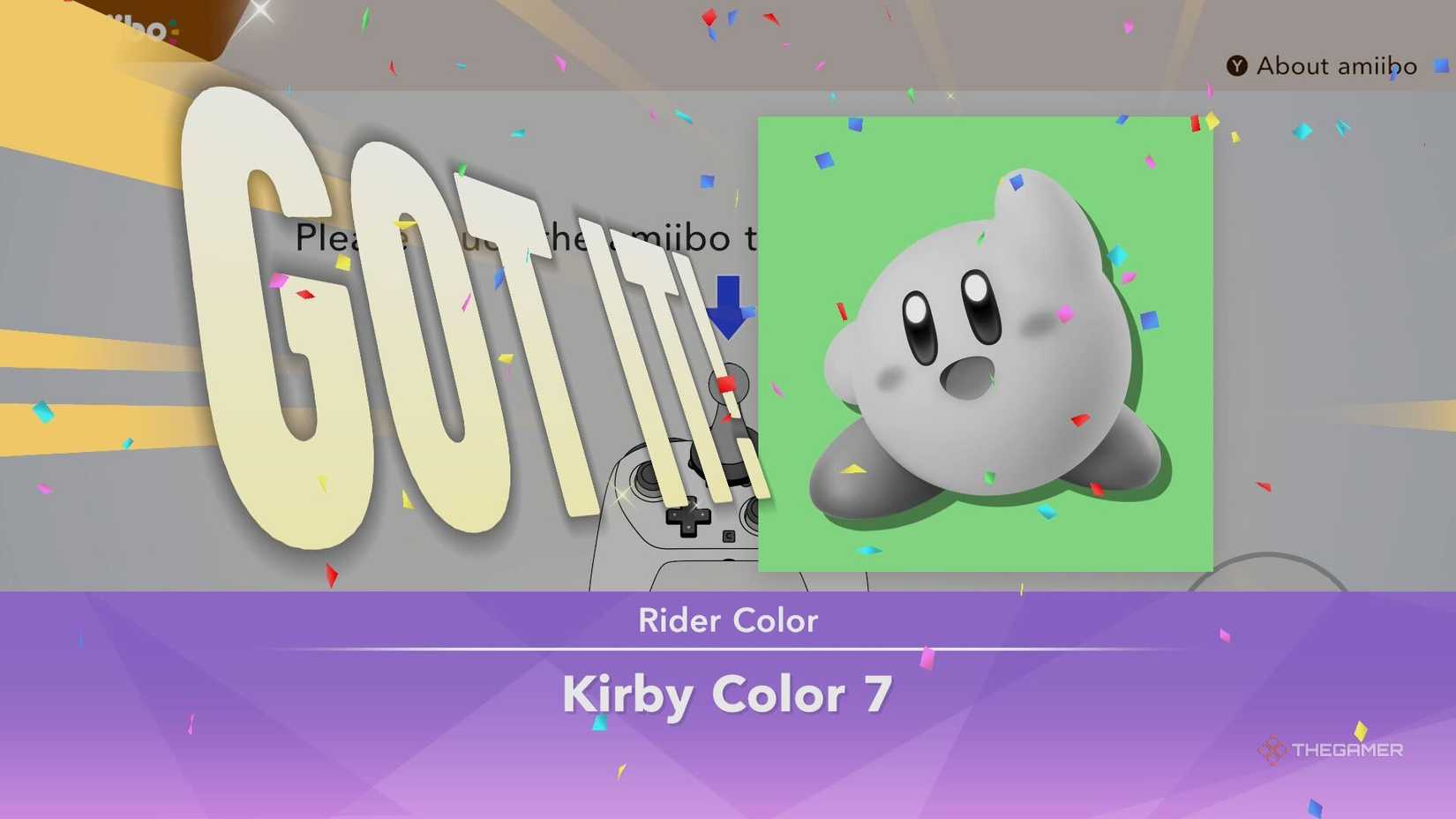 Reward for scanning the Smash Kirby amiibo in Kirby Air Riders.