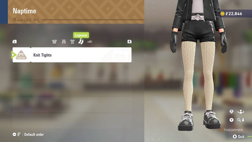 Knit Tights at Naptime in Pokemon Legends: Z-A.