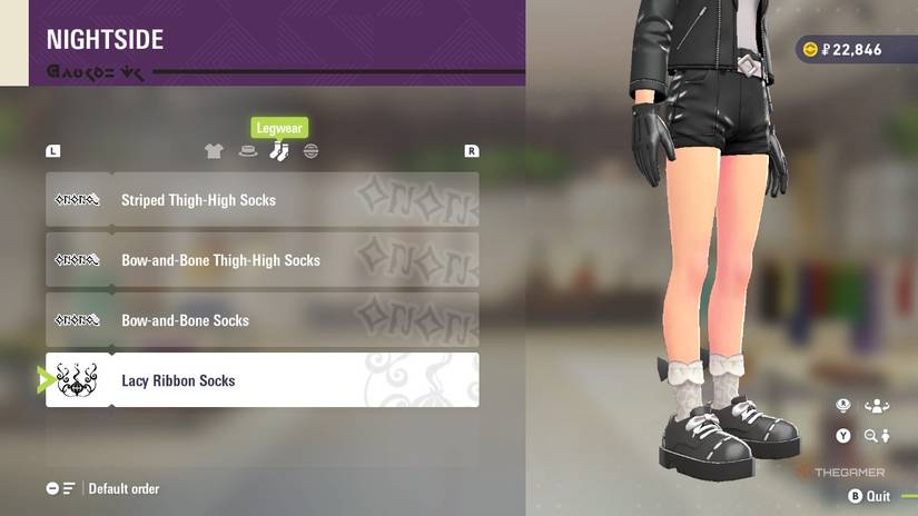 Lacy Ribbon Socks at NIGHTSIDE in Pokemon Legends: Z-A.