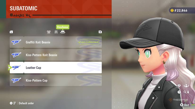 Leather Cap at SUBATOMIC in Pokemon Legends: Z-A.