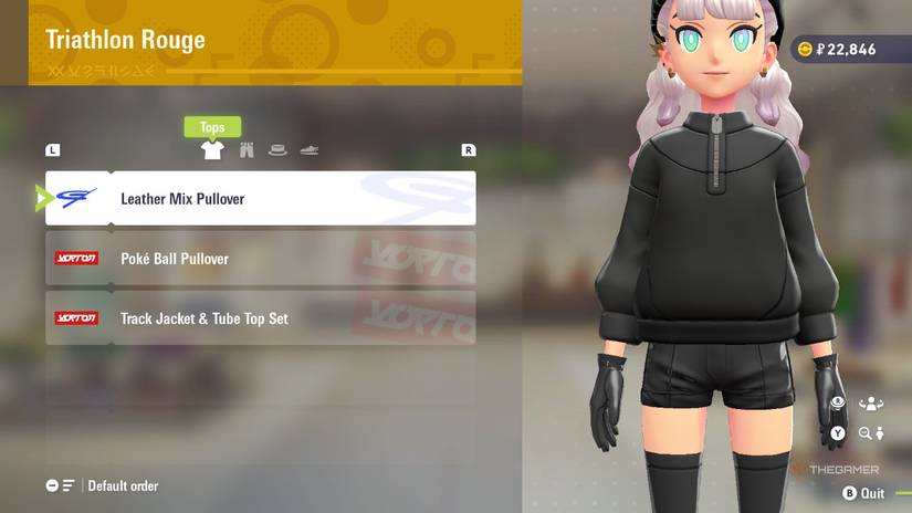 Leather Mix Pullover at Triathlon Rouge in Pokemon Legends: Z-A.