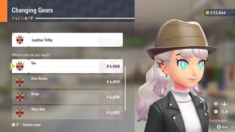 Leather Trilby at Changing Gears in Pokemon Legends: Z-A.