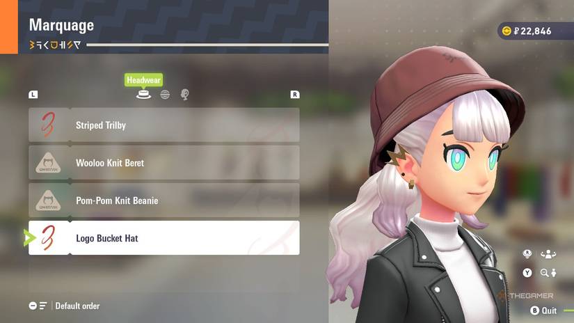 Logo Bucket Hat at Marquage in Pokemon Legends: Z-A.
