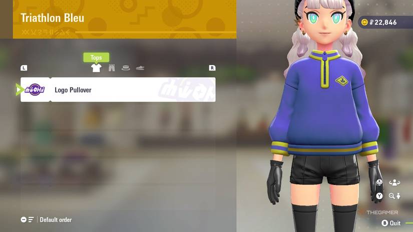 Logo Pullover at Triathlon Bleu in Pokemon Legends: Z-A.