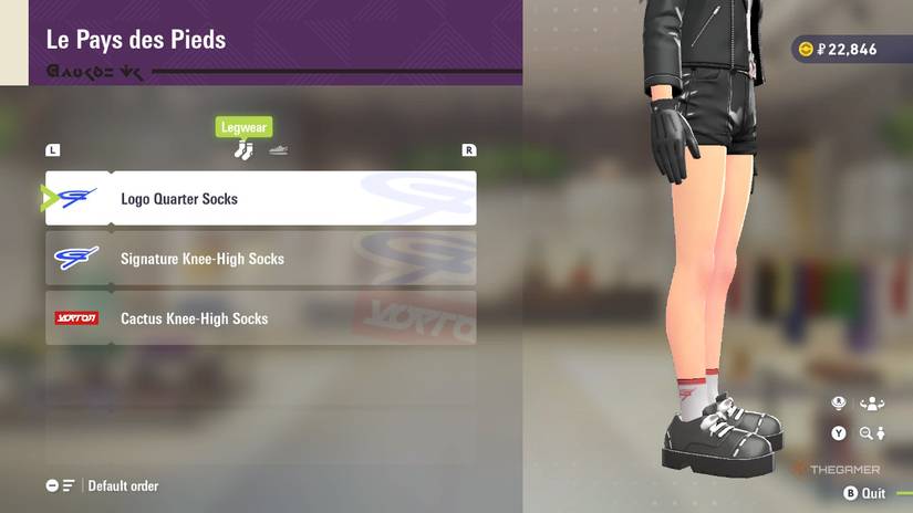 Logo quarter socks at Le Pays des Pieds in Pokemon Legends: Z-A.