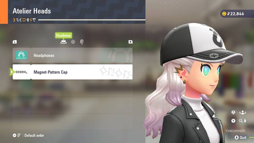 Magnet-Pattern Cap at Atelier Heads in Pokemon Legends: Z-A.