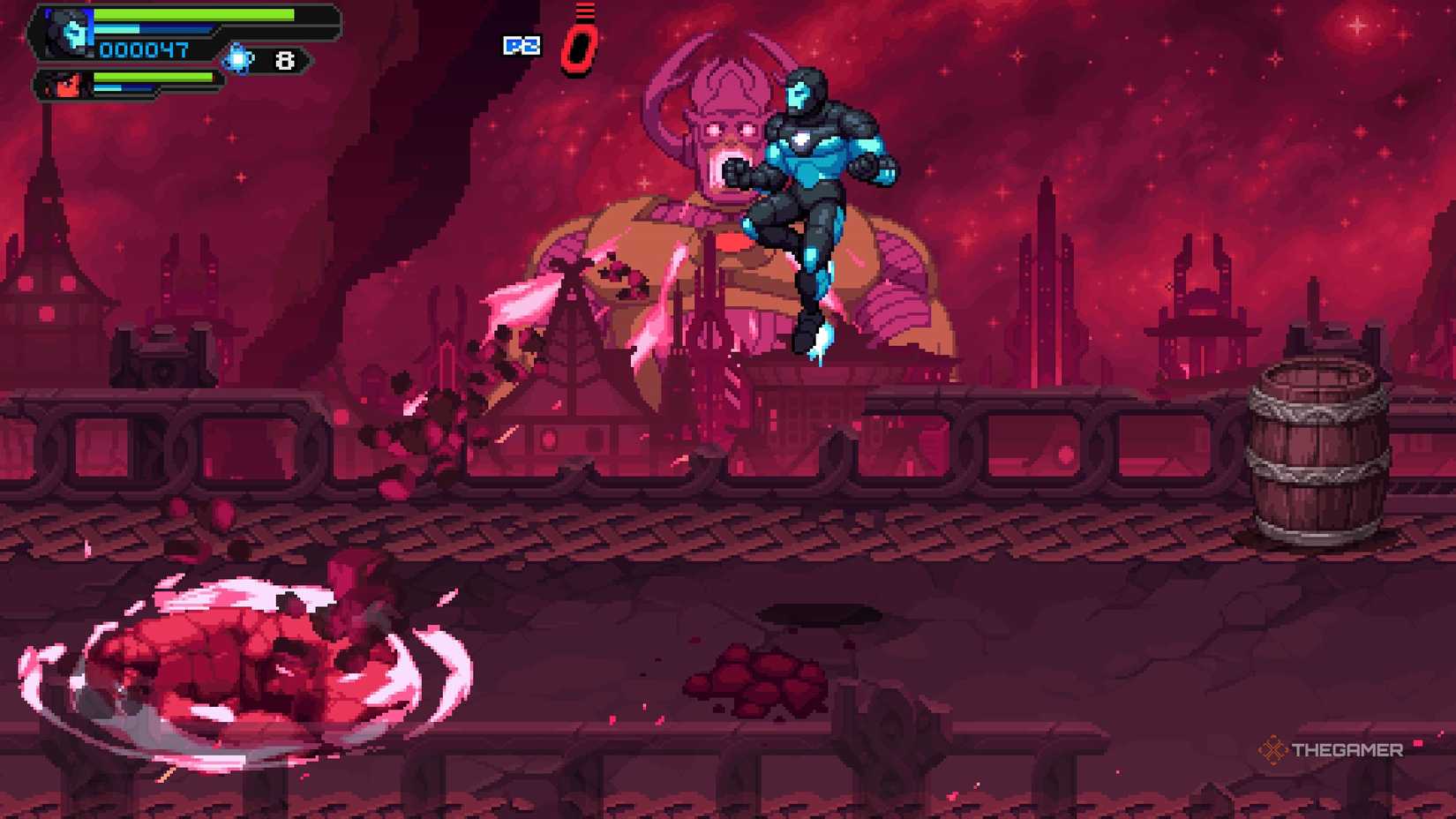 Galactus using his cosmic absorption in Marvel Cosmic Invasion.