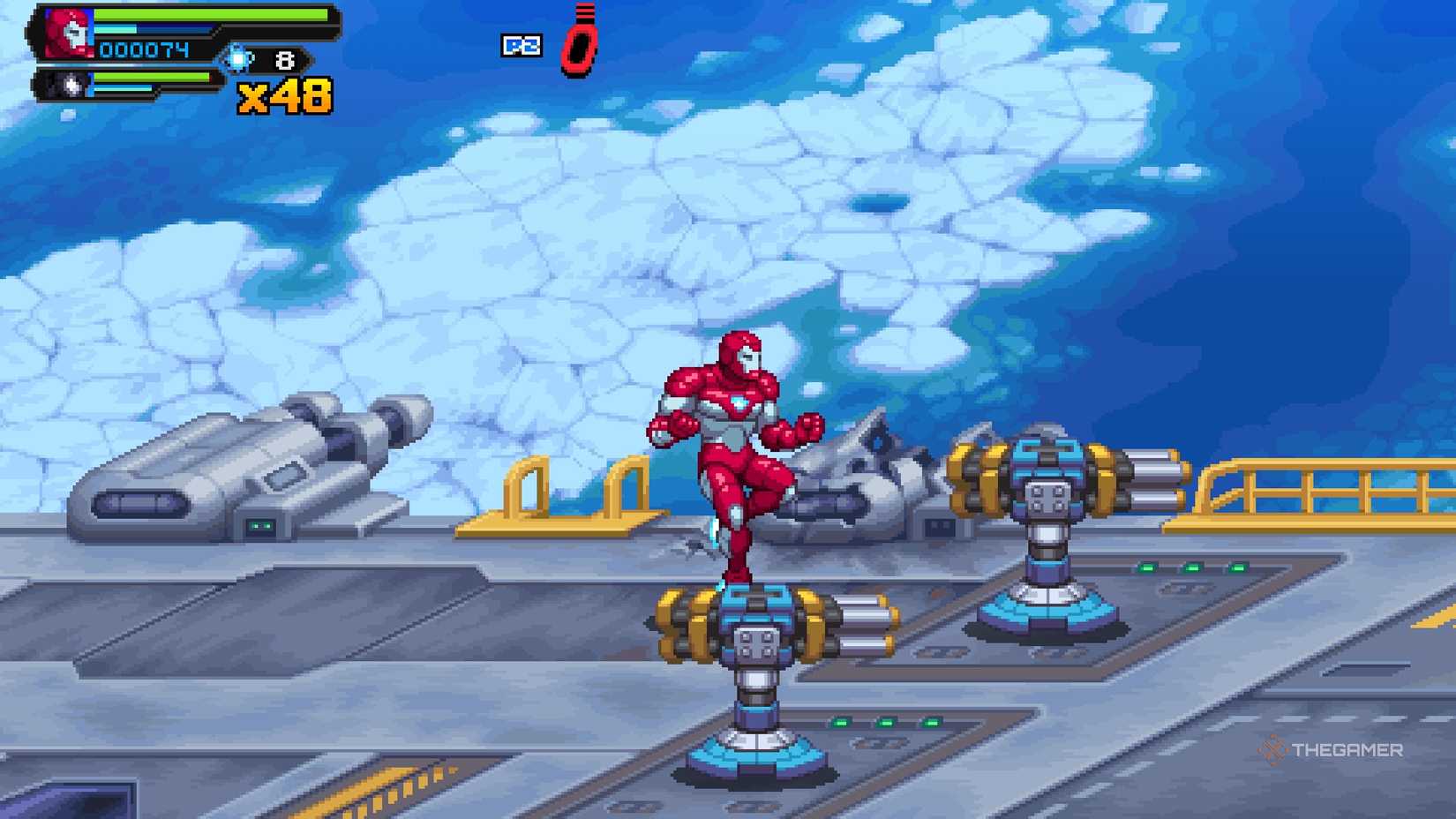 The Helicarrier's turrets in Marvel Cosmic Invasion.