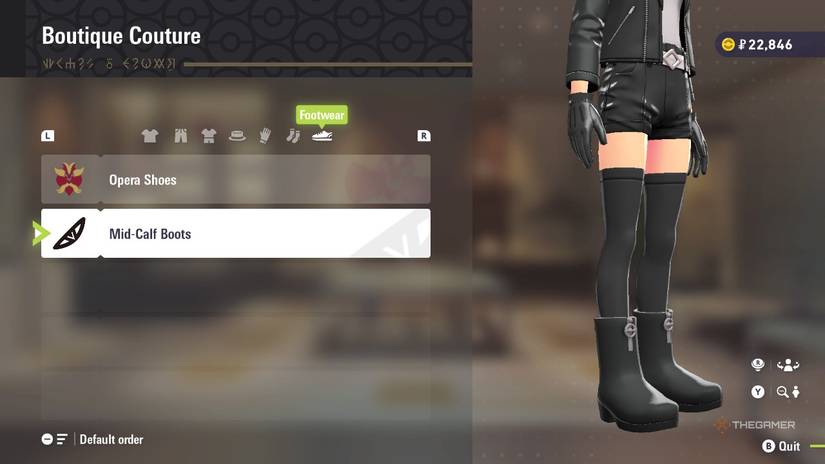 Mid-Calf Boots at Boutique Couture in Pokemon Legends: Z-A.