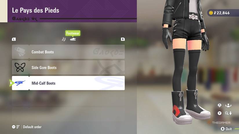 Mid calf boots at Le Pays des Pieds in Pokemon Legends: Z-A.