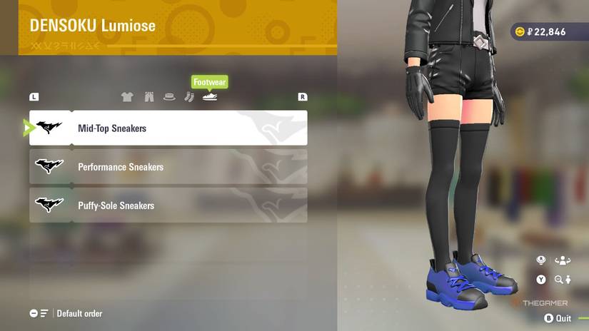 Mid-Top Sneakers  at DENSOKU Lumiose in Pokemon Legends: Z-A.