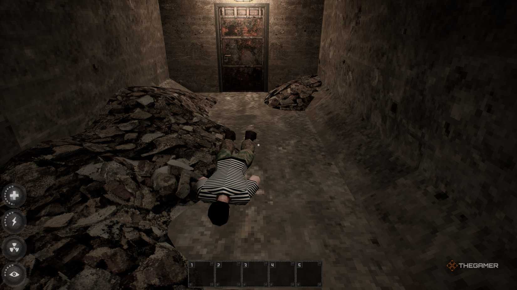 The player sees the corpse of his former self in Misery.