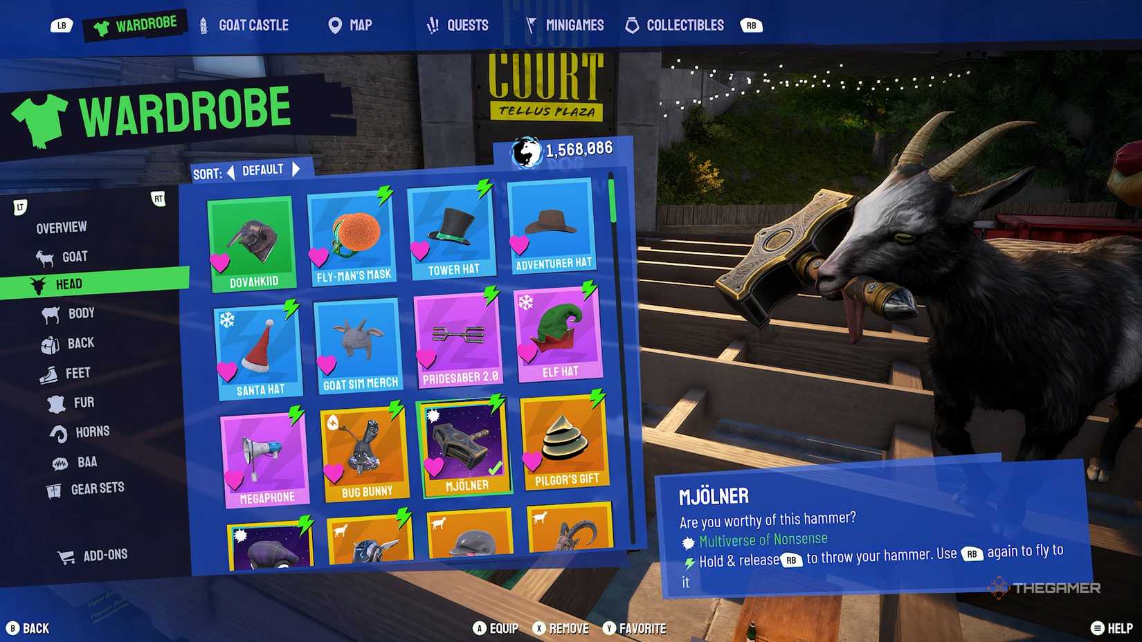 Mjolner in Goat Simulator 3.