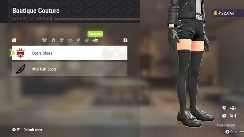 Opera Shoes at Boutique Couture in Pokemon Legends: Z-A.