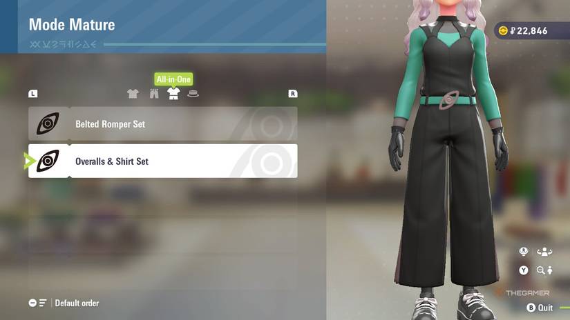 Overall and Shirt Set at Mode Mature in Pokemon Legends Z-A.