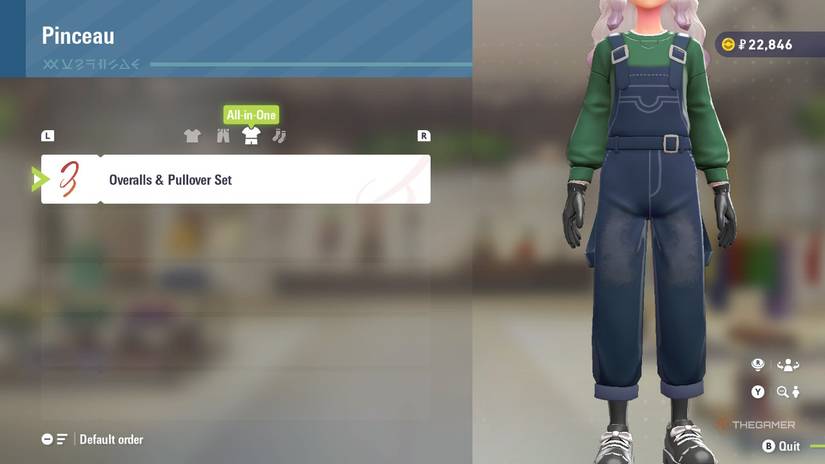 Overalls and Pullover Set at Pinceau in Pokemon Legends: Z-A.