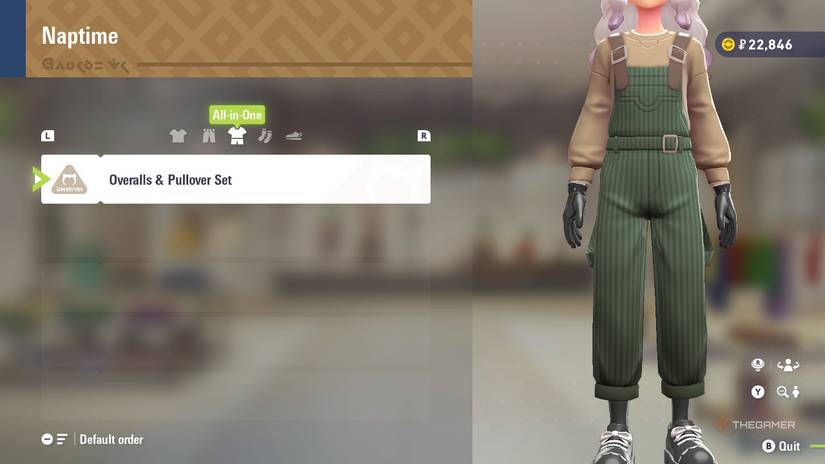 Overalls at Naptime in Pokemon Legends: Z-A.