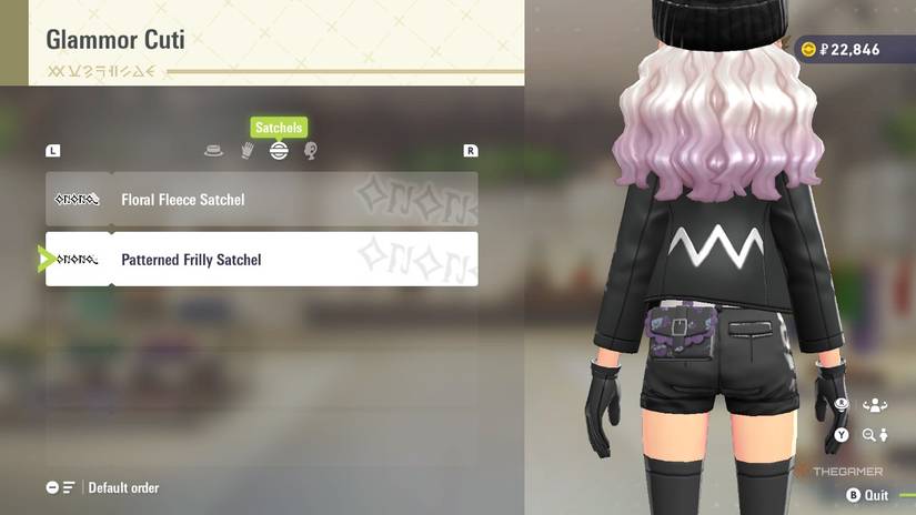 Patterned Frilly Satchel at GLAMMOR Cuti in Pokemon Legends Z-A.