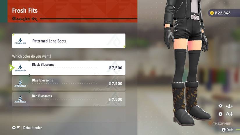 Patterned Long Boots at Fresh Fits in Pokemon Legends: Z-A.
