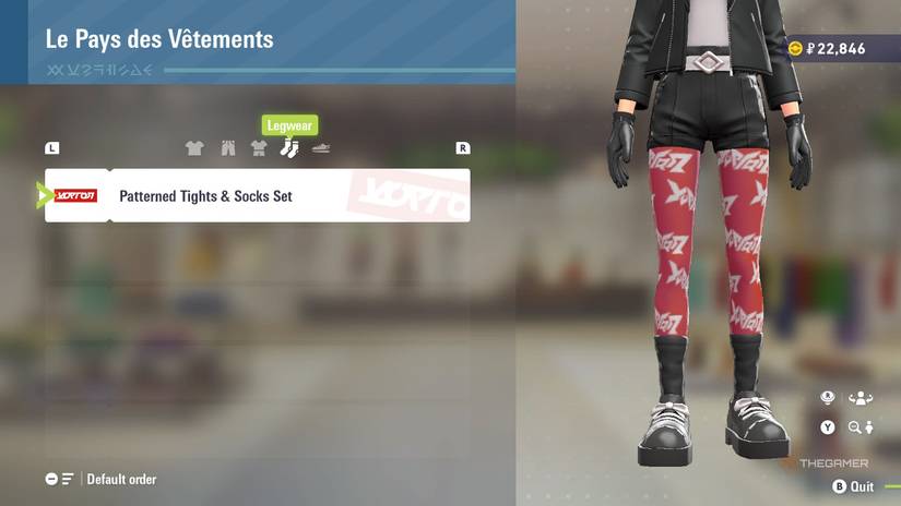 Patterned Tights and Socks set at Le Pays des Vetements in Pokemon Legends: Z-A.